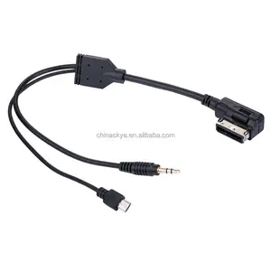 Cabo de áudio para audi ami vw mmi a4 a6 a8, conector para samsung note 4 30cm longo