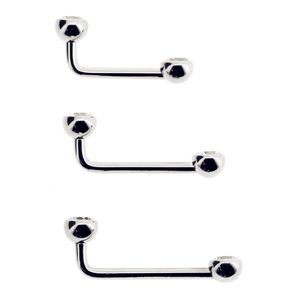 Barbell en forme de L en titane 1/14G avec lunette, 2 boules de cristal à facettes, <span class=keywords><strong>bijoux</strong></span> de <span class=keywords><strong>Piercing</strong></span> adapté pour femme - Product Image 4