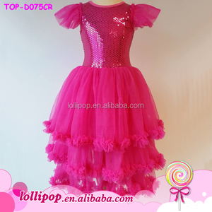 2020 Dusty Hồng Mới Nhất Kids Party Wear Dresses Cô Gái Trẻ Em Frocks Thiết Kế Cô Gái Mùa Hè Frock Designs - Product Image 6