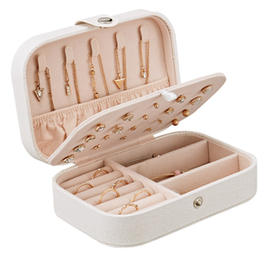 Factory PU Leather Women Earring Ring Storage Case Organizer Tray Holder Custom Logo Jewelry Box