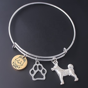 Bracelet ajustable en émail personnalisé, motif patte de chien <span class=keywords><strong>Cavalier</strong></span>, cadeau souvenir pour amoureux des animaux, bijoux fantaisie - Product Image 2