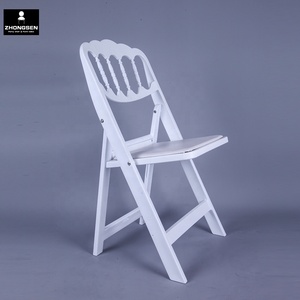 Chaises Pliantes Napoléon en Plastique Résine Blanche pour Jardin Événement Mariage Dining Party - Product Image 3