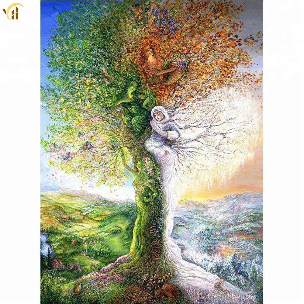 New design Abstract trees landscapes wall art 5d diamond painting on canvas.