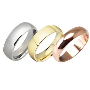 Free Shipping Men der Titanium Steel Ring 3 Colors 6mm Wide Size 7-12