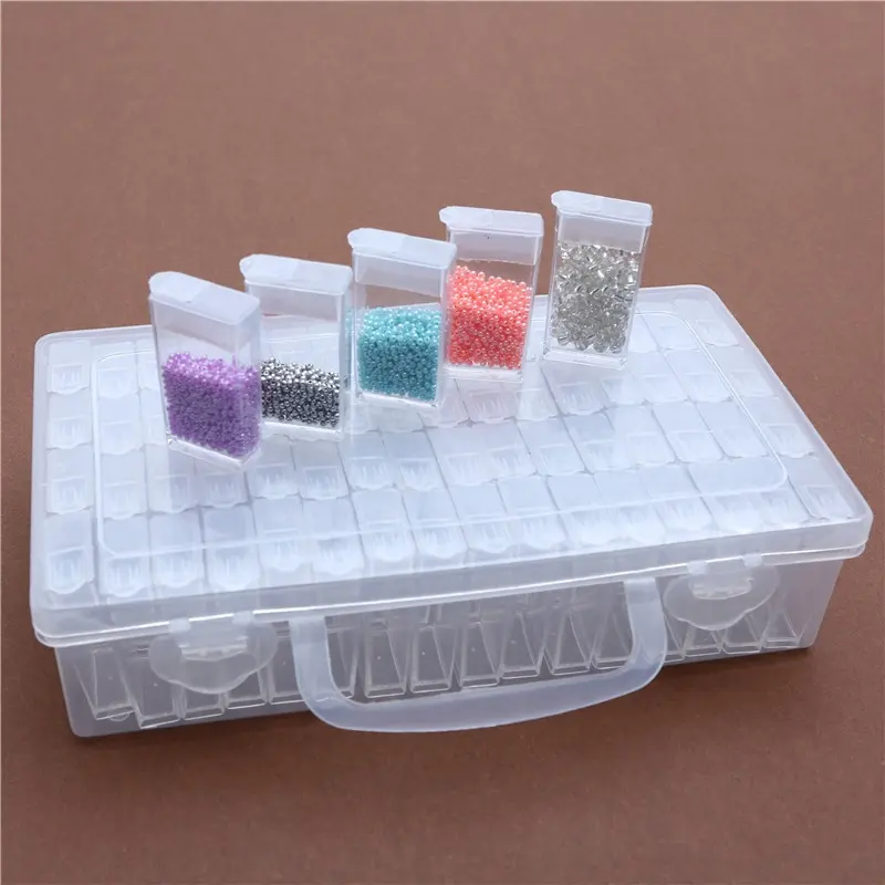 64 Sleuf Raster Kralen Boor Opbergdoos Diamond Painting Organizer Box Voor Groothandel