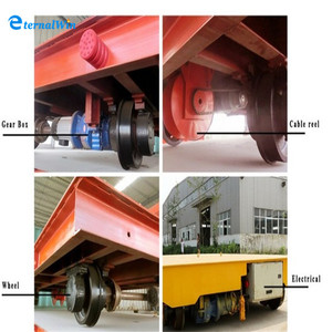 คลังสินค้า30T ใช้วัสดุการถ่ายโอนการขนส่งไฟฟ้ารถเข็นขนส่งแบน - Product Image 3