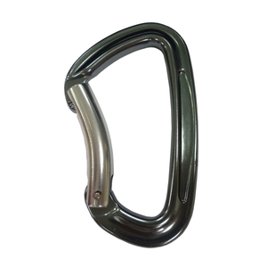 Mosqueton en aluminium certifié CE & UIAA pour l'escalade et la montagne, à ouverture coudée - Product Image 1
