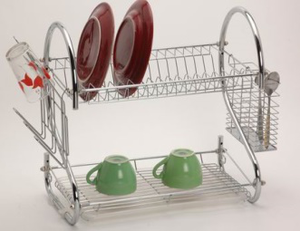 <strong>Drying</strong> <strong>Racks</strong> with Drainboard Chrome Metal Stainless Steel Bowl Holder Dish Drainer <strong>Rack</strong> - Product Image 4