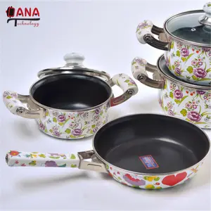 थोक chickenware frypan तामचीनी खाना पकाने के बर्तन कच्चा लोहा गैर छड़ी cookware सेट