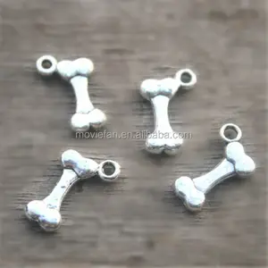 Dog Bone Charms Antique Tây Tạng Bạc 3D Chó Xương Mặt Dây Chuyền 16x11mm