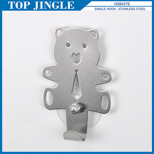 Conception de nouveauté de crochet d'ornement simple d'acier inoxydable en forme d'ours de fantaisie pour la décoration à la maison - Product Image 1