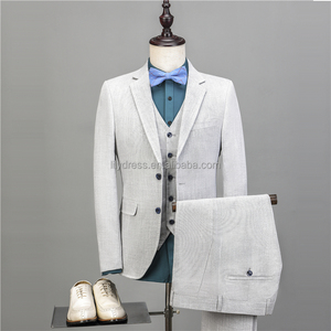 NA44 tuta da uomo di Design 3 pezzi bianco blu abiti uomo smoking abiti da sposa per uomo stile Casual - Product Image 1