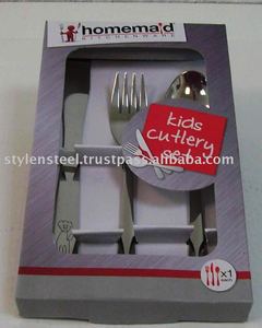 Enfants Couverts Ensemble de 3 Pcs Royal Couverts Ensemble Haut Miroir Polissage De Luxe Cuillère Fourchette Ensemble En Acier Inoxydable - Product Image 2