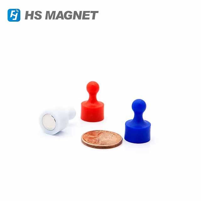 HS Magnetics Push Pin Magnets 60 Pack Assorted Color Strong Magnetic Pins