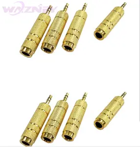 Adaptor betina 3.5mm berlapis emas untuk 6.5mm Notebook PC ponsel colokan 3.5 ke 6.35 Jack adaptor Audio Speaker Stereo