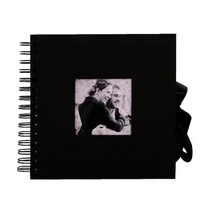 Handmade 10x10IN Black Photo Album 40 Sheets DIY <strong>Scrapbook</strong> with Paper Cover - Product Image 1