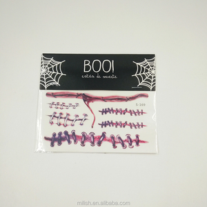 2017 décorations d'halloween crâne visage autocollant Écologique en gros Imperméable temporaire tatouages autocollant à vendre MFJ-0079 - Product Image 5