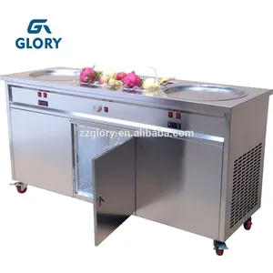 Comercial DIY Ice Cream Fabricante Rolo 110V 220V Máquina de Sorvete Frito/Fry Pan Gelo/Fry rolo de Máquina de Rolo de Gelo Creme de leite