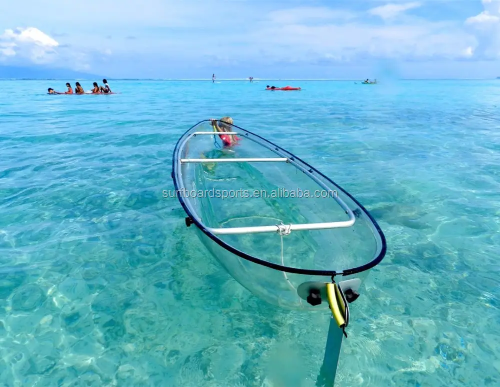 Material de la PC de cristal barco sentarse en canoa transparente kayak