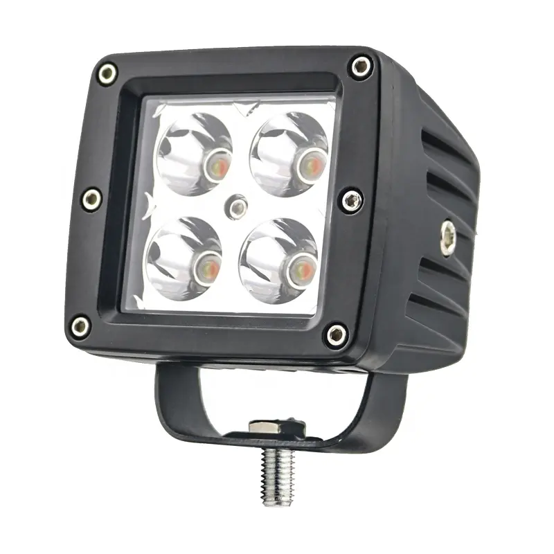 כפול צבע לבן אמבר led strobe אור 4 led עבודה אור 12w led זרקור 3 אינץ pod led ארינג אור לרכב