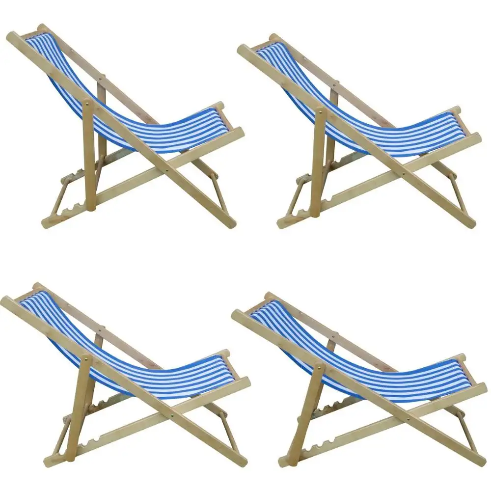 Streep Stof Houten Opvouwbare Deckchair Lounge Strand Stoel Voor 1/12 Dollhouse Accessoire