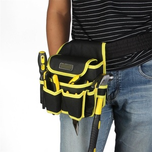 Meilleure pochette de ceinture d'outils d'électricien en toile Sac à outils à fermeture éclair Sac de rangement de jardinage robuste Toile utilitaire durable pliable - Product Image 3