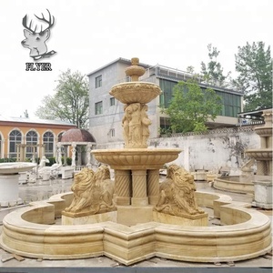 Fontaine d'<span class=keywords><strong>eau</strong></span> en pierre grande taille 3 niveaux, avec statue de cheval sculpté, jardin extérieur - Product Image 3