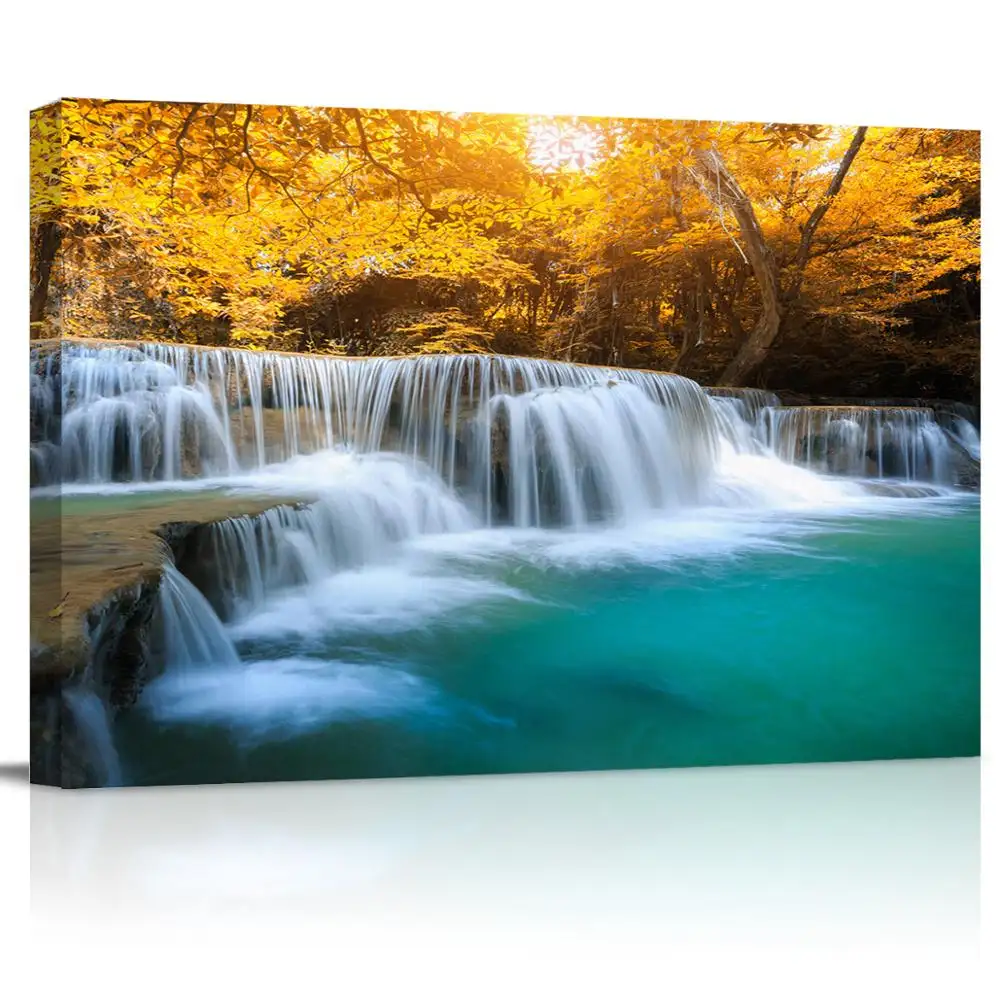 3D Waterval Afdrukken Moderne Abstract Wall Decor Olieverf Canvas Abstract Wall Art