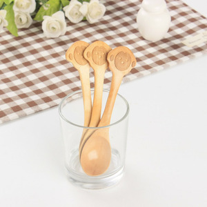 Cute Cartoon Animals Pattern Natural Bamboo Cutlery Wooden <strong>Small</strong> <strong>Spoons</strong> for Children / Baby - Product Image 5