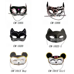 Custom Delicately Fashion Party Carnival Plastic Black Sexy Masquerade Cat Mask