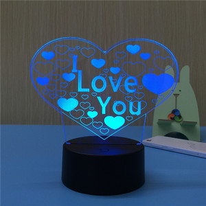 Cuore di amore Sensore HA CONDOTTO LA <span class=keywords><strong>Luce</strong></span> di Notte Per <span class=keywords><strong>Bambini</strong></span> 3D Luminaria Lampada Atmosfera Romantica Camera Da Letto Nightlight Vacanze Decorazione - Product Image 3