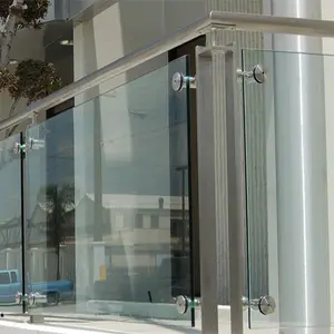 Outside stair fence design stainless steel railing balcony glass handrail pillar