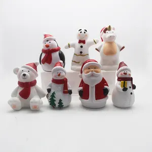 Benutzer definierte Weihnachts schmuck Set Harz Weihnachts mann Schneemann Skulptur Home Dekoration Ornamente Gedenk geschenk