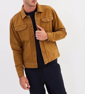 Giacca in Denim di Cotone Marrone Regolare per Uomini Eleganti - Product Image 3
