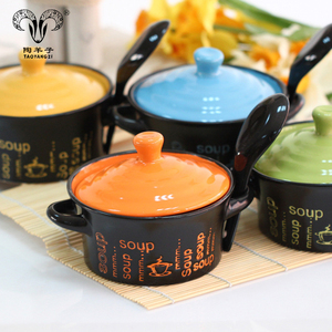 High Quality Stoneware Handle <strong>Small</strong> Ceramic <strong>Pot</strong> with <strong>Lid</strong> and Spoon/soup <strong>Pot</strong> Ceramic - Product Image 1