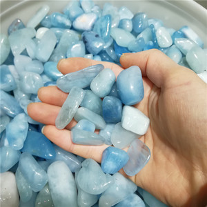 ขายส่งธรรมชาติ Aquamarine บด Aquamarine ควอตซ์ Tumble สำหรับตกแต่ง - Product Image 3