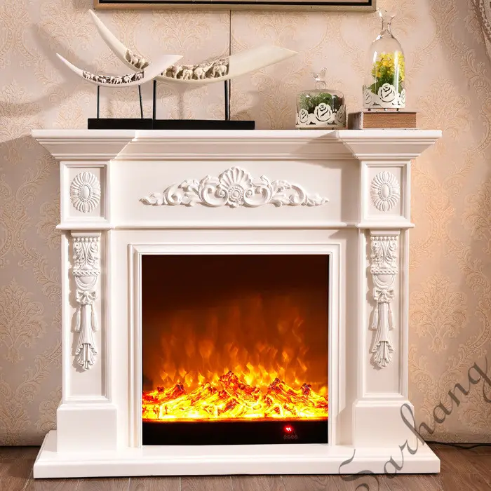 ヴィンテージ中古自立型クラシック装飾木製暖炉、アンティークフレンチスタイル屋内木製マンテル