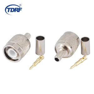 Conector de solda de crimpagem tnc, conector macho para rg58 LMR-195 rg400 rg142 coax cabo