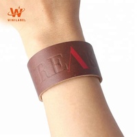 Bracelet en cuir véritable pour hommes avec bouton-pression Logo personnalisé avec impression en relief à la mode