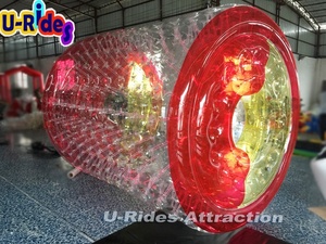 Roue à eau gonflable transparente en PVC rouge de conception professionnelle, roue à marcher, roue à hamster, jouet U-rides ZB-018, capacité de 100 kg - Product Image 4