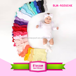 Barboteuse à 3 couches pour bébé fille, couleur unie, 3 couches à volants, manches longues, vente en gros, 2019 - Product Image 2
