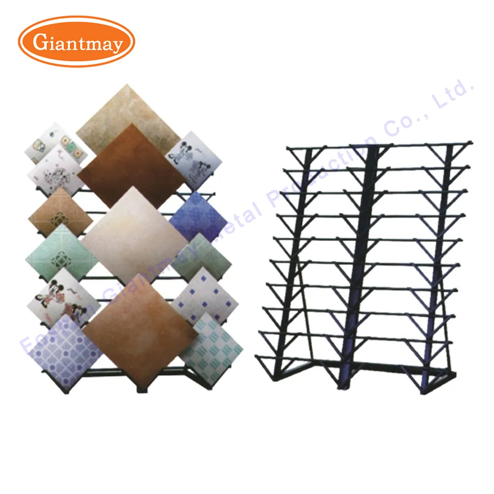 Foshan Granit Metall boden Schiebe Keramik fliesen Stein Display Stand Rack für Keramik Dachziegel