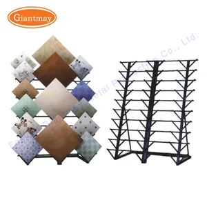 Foshan pavimento scorrevole piastrelle di ceramica pietra granito metallo display stand rack per ceramica tegola