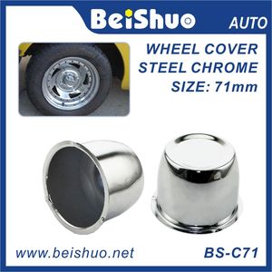 Cubierta de cubo de rueda de 71mm, cubierta de cubo de coche cromado plateado, etiquetas centrales de control de rueda - Product Image 6