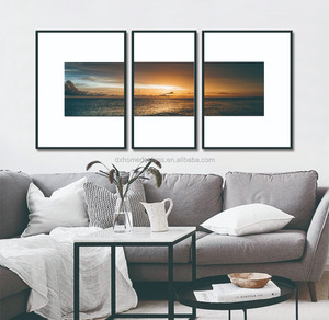 Vente en gros de peintures d'art moderne 3 pièces abstraites sur cadres en bois Décoration intérieure Art mural - Product Image 2