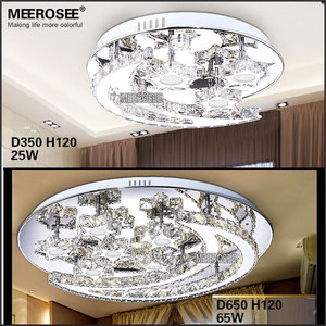 MEEROSEE Lãng Mạn <span class=keywords><strong>LED</strong></span> Đèn Trần Mặt Trăng Và Ngôi Sao Hình Dạng Pha Lê Ánh Sáng Trần Cho Hiện Đại Nhà Hoặc Quán Cà Phê MD2446 - Product Image 5