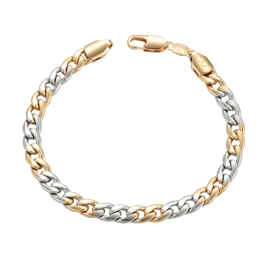 75526 xuping Offre Spéciale tri couleur chaîne 18k plaqué or bracelet de mode bracelet en cuivre bijoux