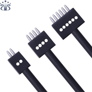 3pcs/set 4mm Pitch 2/4/6 Prong <strong>Leather</strong> Punching <strong>Hole</strong> Tools Row <strong>Punch</strong> Leathercraft Spacing <strong>Hole</strong> Craft Round Row <strong>Hole</strong> <strong>Punch</strong> - Product Image 3