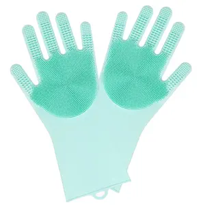 Latex Gratis Afwassen Handschoenen Silicon Scrubs, Siliconen Keuken Handschoenen Wassen Waterdicht