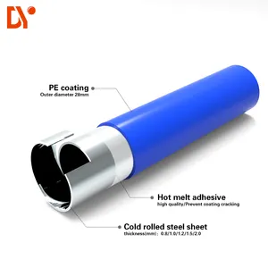 Lean Pipe DY187 Diameter 28mm Colourful PE Coated Kaizen Steel Lean Pipe /Tube For Flexible Assembly Worktable